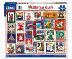 WHITE MOUNTAIN CASSE-TÊTE 1000 PIÈCES (LARGES PIÈCES) - TIMBRES DE NOËL #1262
